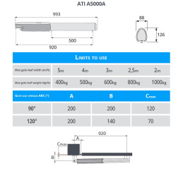 CAME ATI A5000A Swing gate motor 230V