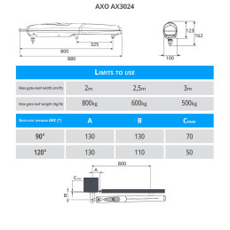CAME AXO AX3024 Swing gate motor 24V
