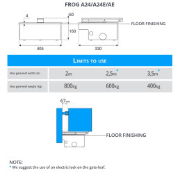 2 x CAME FROG A24E Underground 24V motor with caising