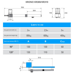 CAME KRONO 300/1 Swing Gate Motor 230V - Kit M