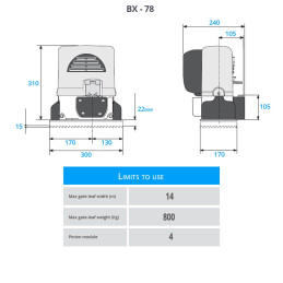 CAME BX 78 Sliding Gate Motor 